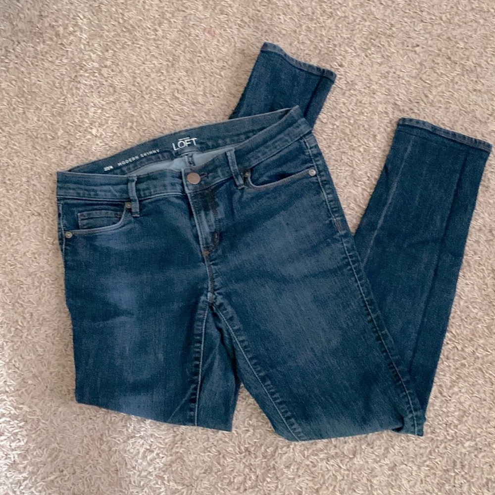 Ann Taylor Loft Modern Skinny Jeans 4 Blue Denim Everyday Casual Classic
